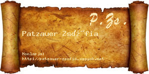 Patzauer Zsófia névjegykártya